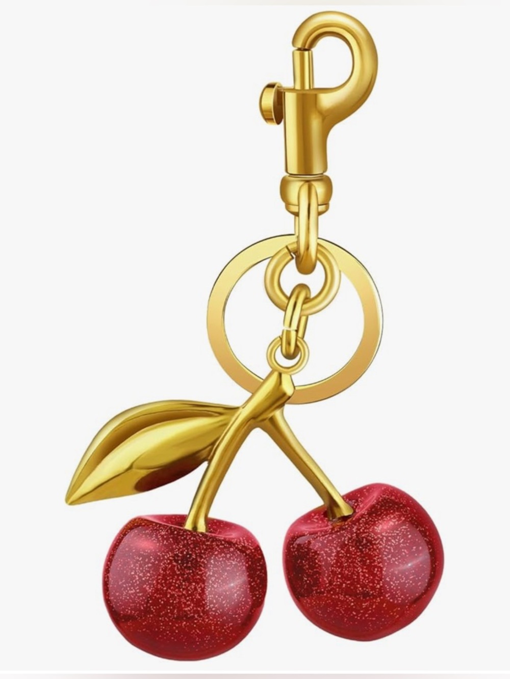 Cute Coach Large Cherry Keychain Bag charm with Gold Accents Missing Coach Tag